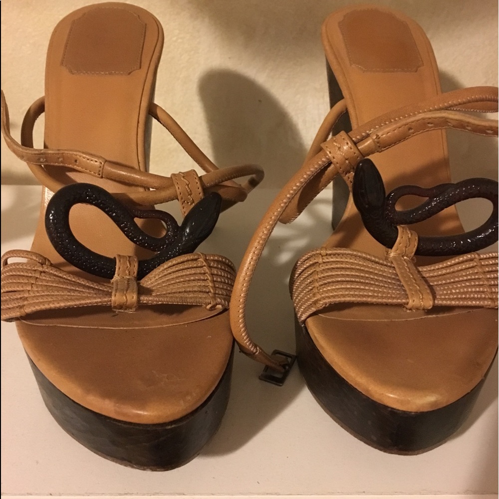 Christian Dior wedges unique jade snake